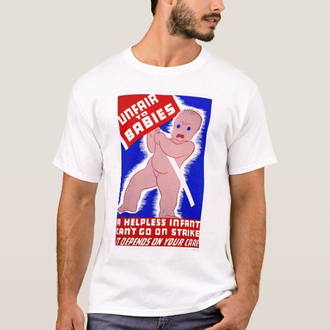 Camiseta Injusto aos bebês WPA 1938 (Frente)