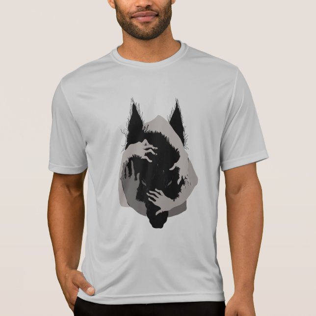 Camiseta Ink Talking Fantasy V05 LOBO NEGRO (Frente)