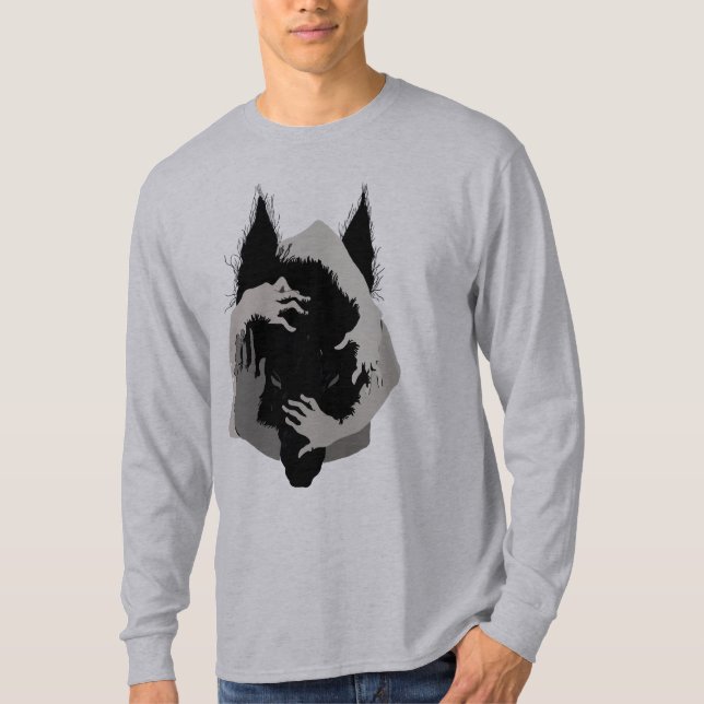 Camiseta Ink Talking Fantasy V05 LOBO NEGRO (Frente)