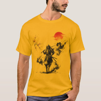 Camiseta Ink Wash Samurai Warrior
