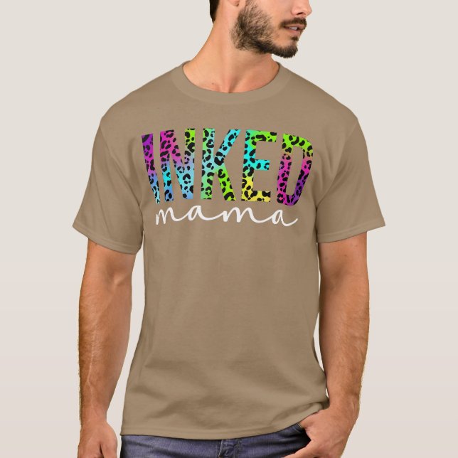 Camiseta Inked Mama Leopardattooed Mom Inked Momattooed Mot (Frente)