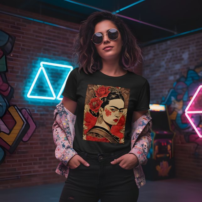 Camiseta InkPunk Frida Kahlo T-Shirt - Negrito e Icônico (Criador carregado)