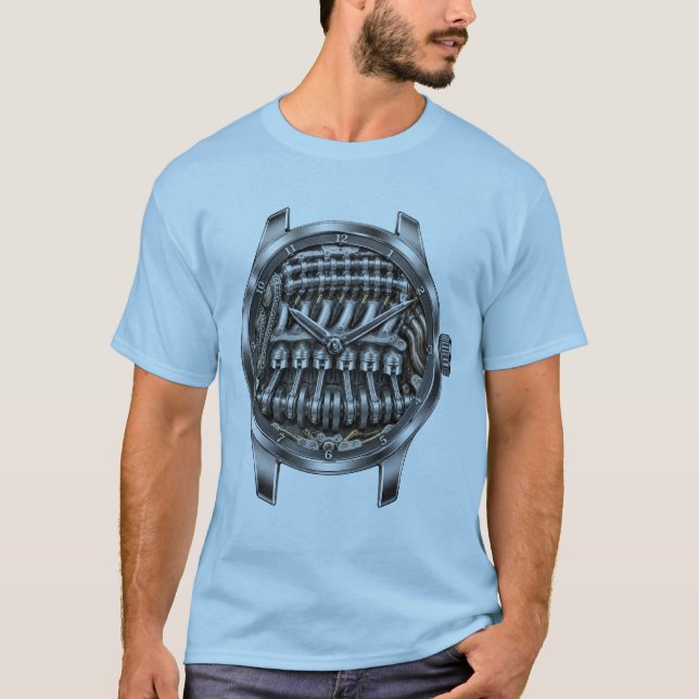 Camiseta Inline Six Skeleton Engine Watch (Frente)
