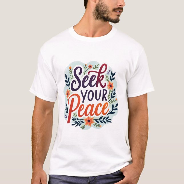 Camiseta Inner Harmony Seek Your Peace cita o design de cam (Frente)