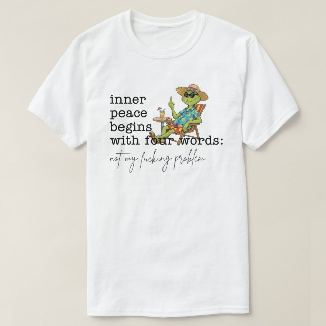 Camiseta Inner Peace Begins With Four Words Green (Frente do Design)