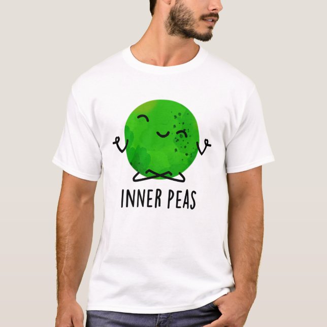 Camiseta Inner Peas Engraçado Meditando Pea Pun (Frente)