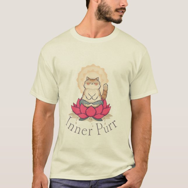Camiseta Inner Purr Meditating Cat T-Shirt (Frente)