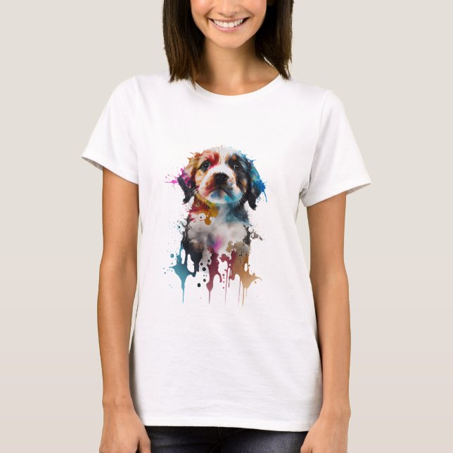 Camiseta Innocent Pup: Adorable ilustración de un pequeño p (Frente)
