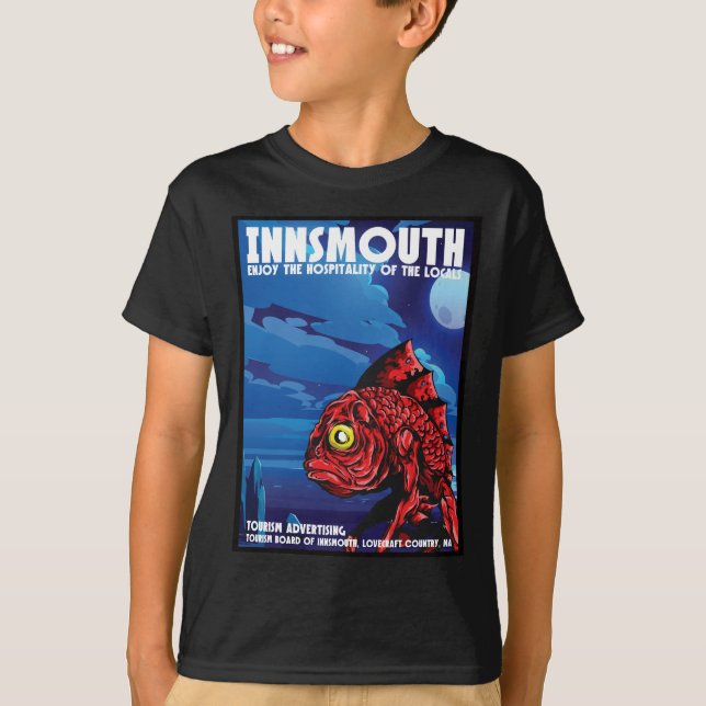 Camiseta Innsmouth Viagens vintage Lovecraft (Frente)