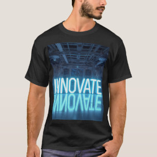 Camiseta INOVAR - Laboratório Cyberpunk Neon Azul Tecnologi
