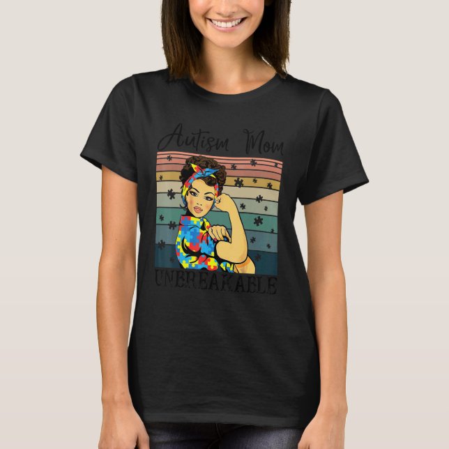 Camiseta Inquebrantável Mãe Autismo Conscientizaçã (Frente)