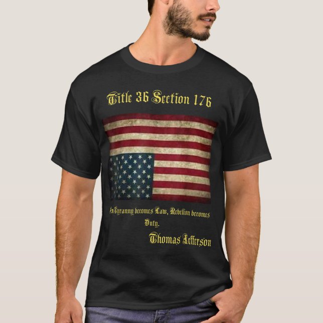 Camiseta Inquietação da bandeira americana ao contrário de  (Frente)