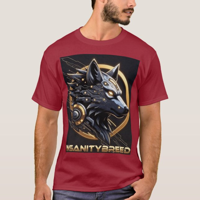 Camiseta INSANITYBREED - Cybernetic Wolf Tech T-Shirt (AI A (Frente)