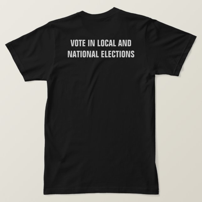 Camiseta Inscreva-se para votar nas eleições locais (Verso do Design)