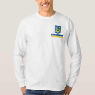 Camiseta Inscrição De Bandeira Na Ucrânia Casaco Do Orgulho