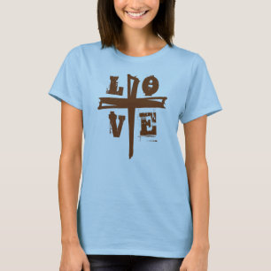 Camiseta inscrição divertida do amor + CRUZAMENTO