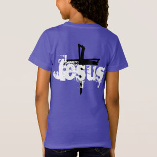 Camiseta inscrição JESUS divertida + CROSS
