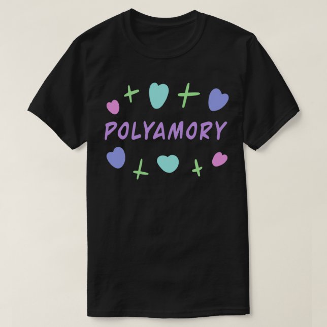 Camiseta Inscrição por poliamoria Relações poliamóricas Pol (Frente do Design)