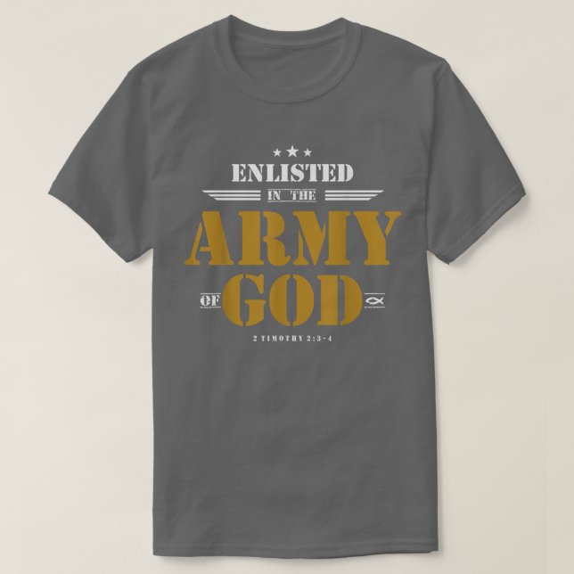Camiseta Inscrito No Exército De Deus, Cristão (Frente do Design)