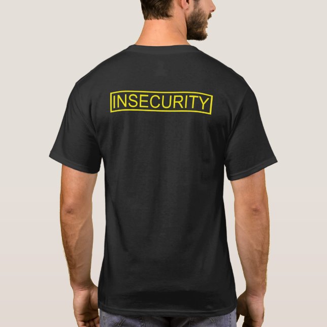 Camiseta Inseguranças engraçadas guarda de segurança amarel (Verso)