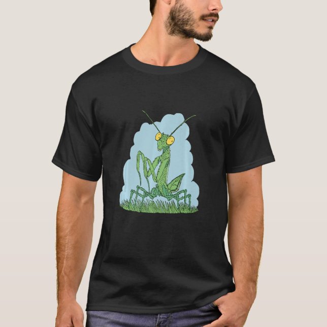 Camiseta Inseto da Mantis com pernas dianteiras poderosas M (Frente)