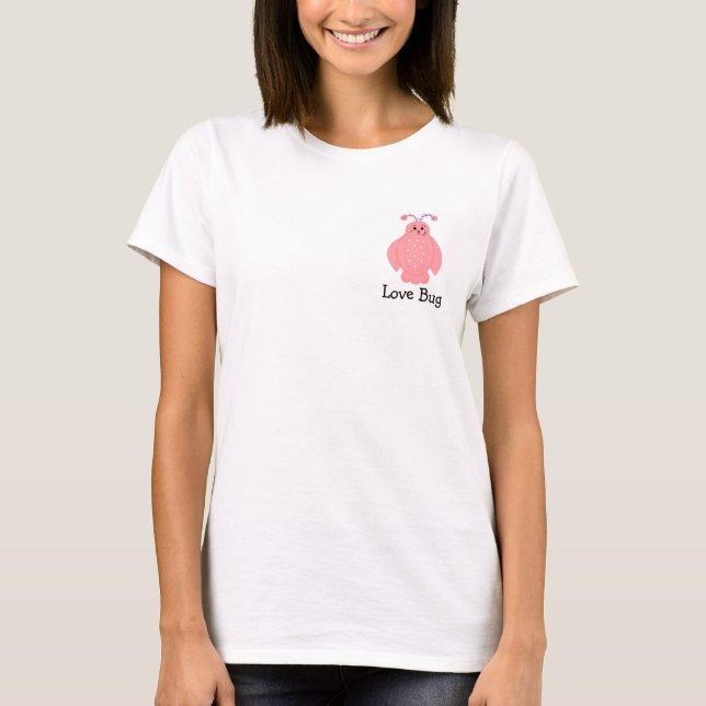Camiseta Inseto de Amor Rosa Bonito (Frente)