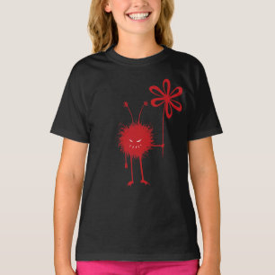 Camiseta Inseto de Flor Mau vermelho 3/4 Capas