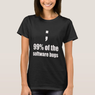 Camiseta Inseto de Piada do programador de ponto e vírgula