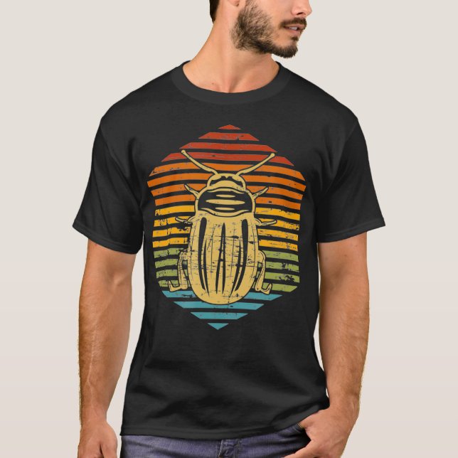 Camiseta Inseto do Besouro de Entomologia com Insetos Retro (Frente)