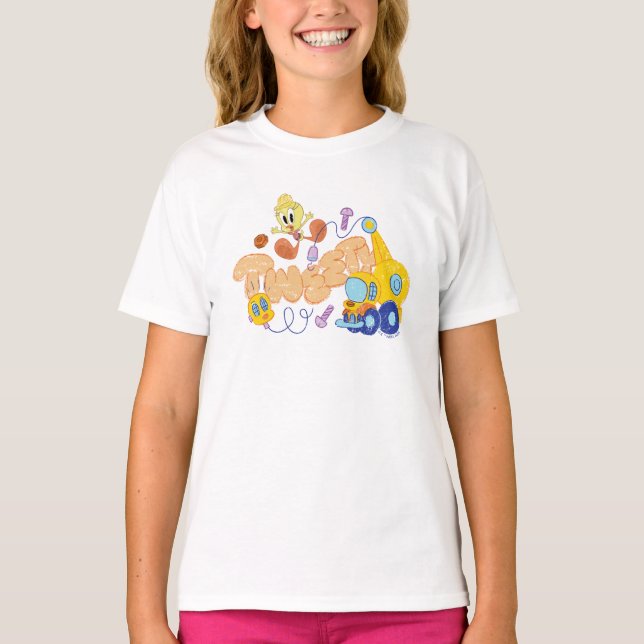 Camiseta INSETOS BUNNY BUILDERS™| Arte em esboço TWEETY™ (Frente)