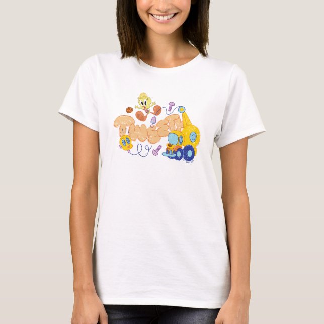 Camiseta INSETOS BUNNY BUILDERS™| Arte em esboço TWEETY™ (Frente)