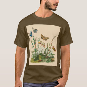 Camiseta Insetos Do Jardim Vintage, Borboletas, lagartas
