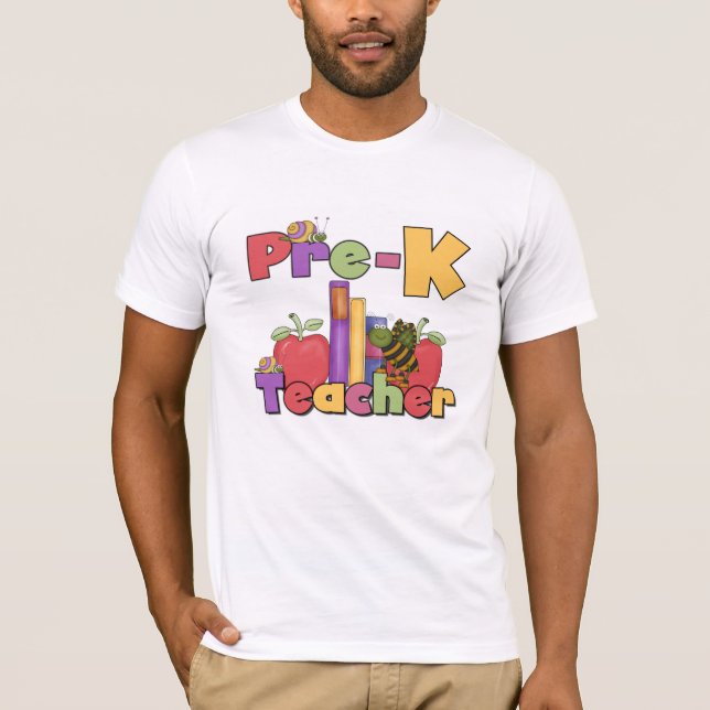 Camiseta Insetos e professor de Pre-K das maçãs (Frente)