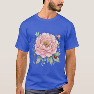 Camiseta Insetos Fofos do Jardim Peônia Arte em Aquarela