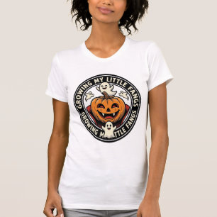 Camiseta Insígnia de Abóbora de Vampiro Crescendo Meus Pequ