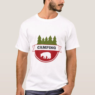 Camiseta Insígnia de Acampamento Moderno de Urso
