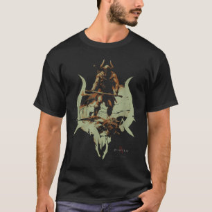 Camiseta Insígnia de Bárbaro de Diablo IV Desgastada