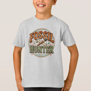 Camiseta Insígnia de Paleontologia Caçador de Fósseis Vinta