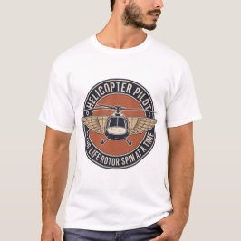 Camiseta Insígnia de Piloto de Helicóptero Vintage – Emblem