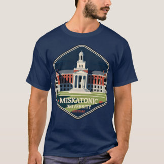 Camiseta Insígnia de Viagem Antiga da Universidade Miskaton