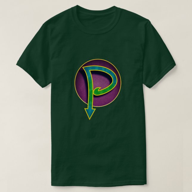 Camiseta Insígnia "P" Super Hero (Frente do Design)