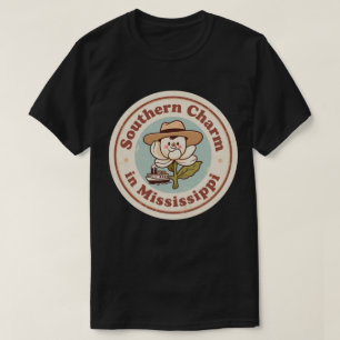 Camiseta Insígnia Retro Mississippi_ Magnólia com Vapor 