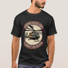 Camiseta Insígnia Vintage de Helicóptero Militar