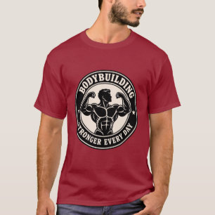 Camiseta Insígnia vintage de musculação emblema de academia