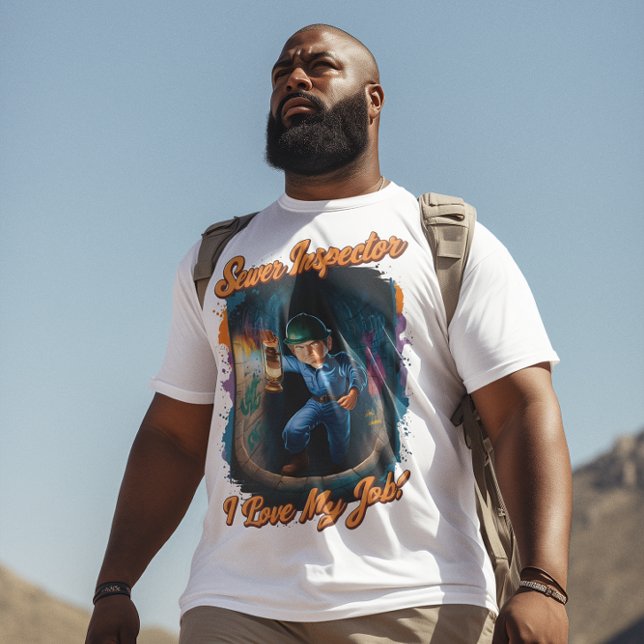 Camiseta Inspetor de esgoto iluminando o desconhecido (Criador carregado)