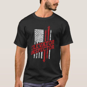 Camiseta Inspetor Elevator Technician US Flag Dis