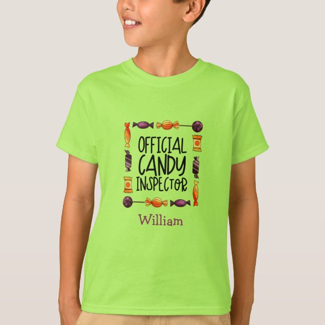 Camiseta Inspetor oficial de doces Halloween (Frente)