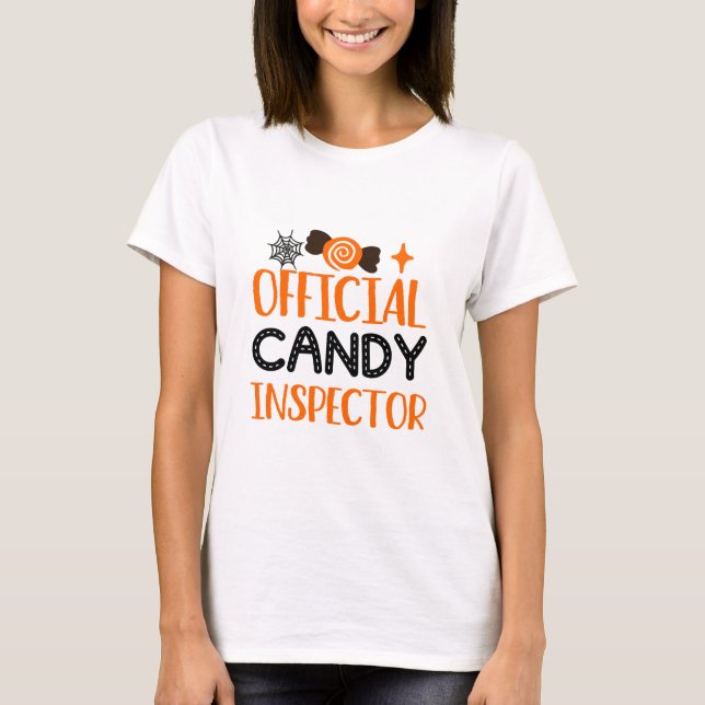 Camiseta Inspetor oficial de doces Halloween (Frente)