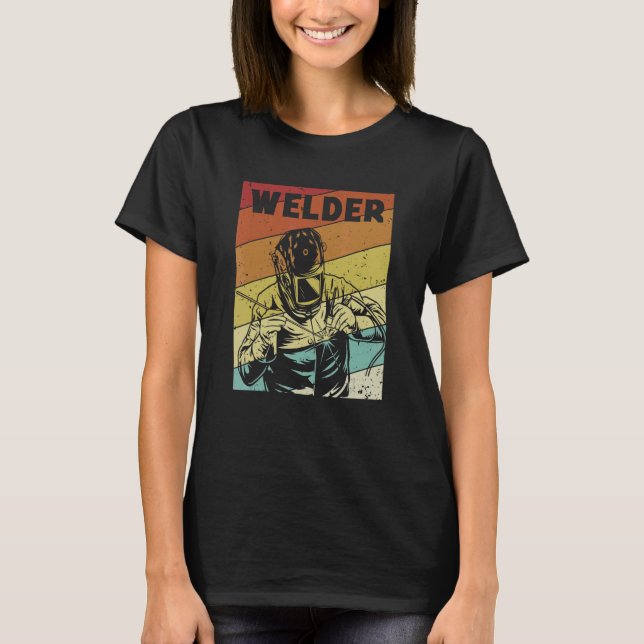 Camiseta Inspetor Retro Tig Tack Mig Rig Technician Welder (Frente)