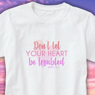 Camiseta Inspiração Citação Trendy Neon Heart John 14:1